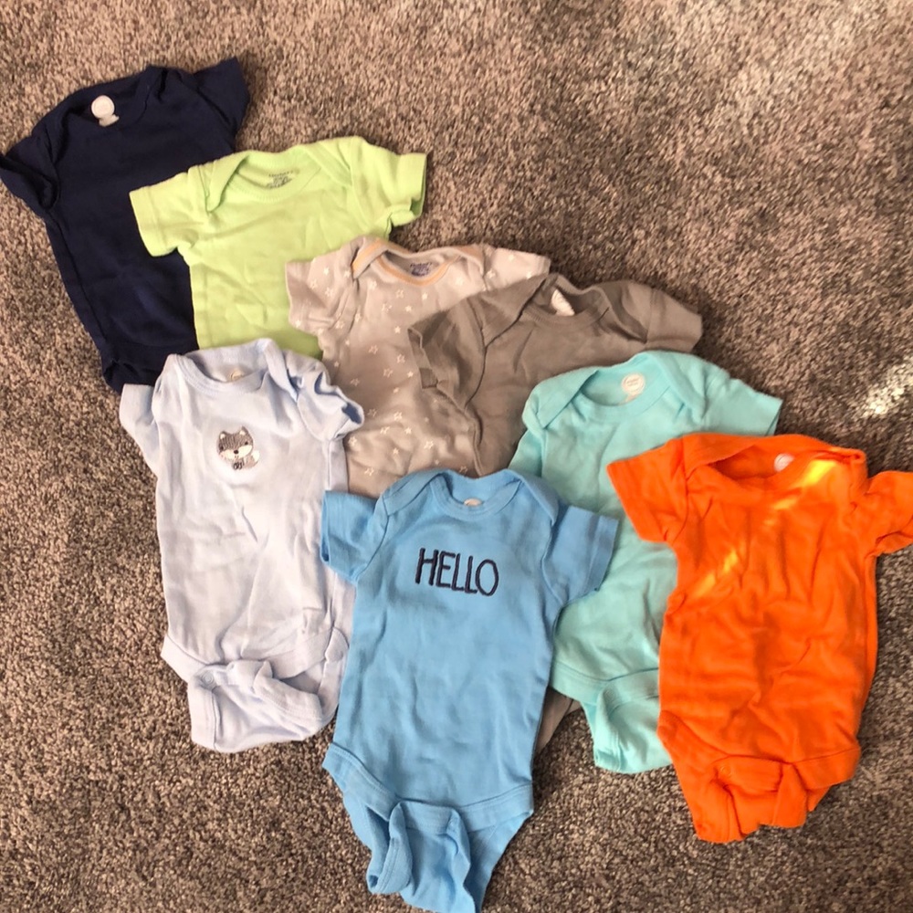 Newborn Baby Boy Onesie Lot